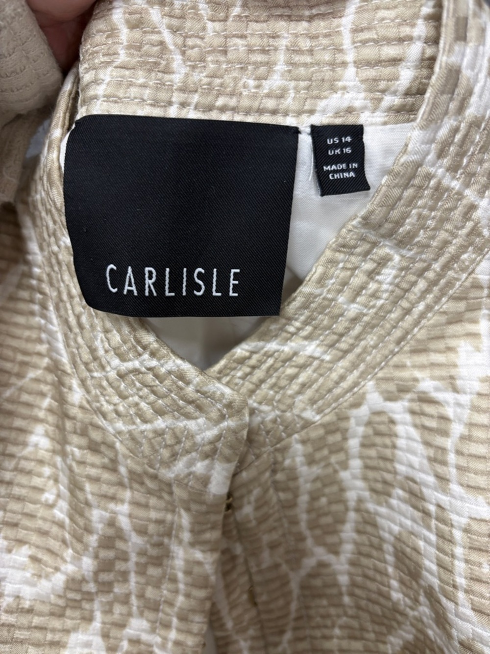 Carlisle Beige and White Animal-Print Jacket - Picture 2 of 2
